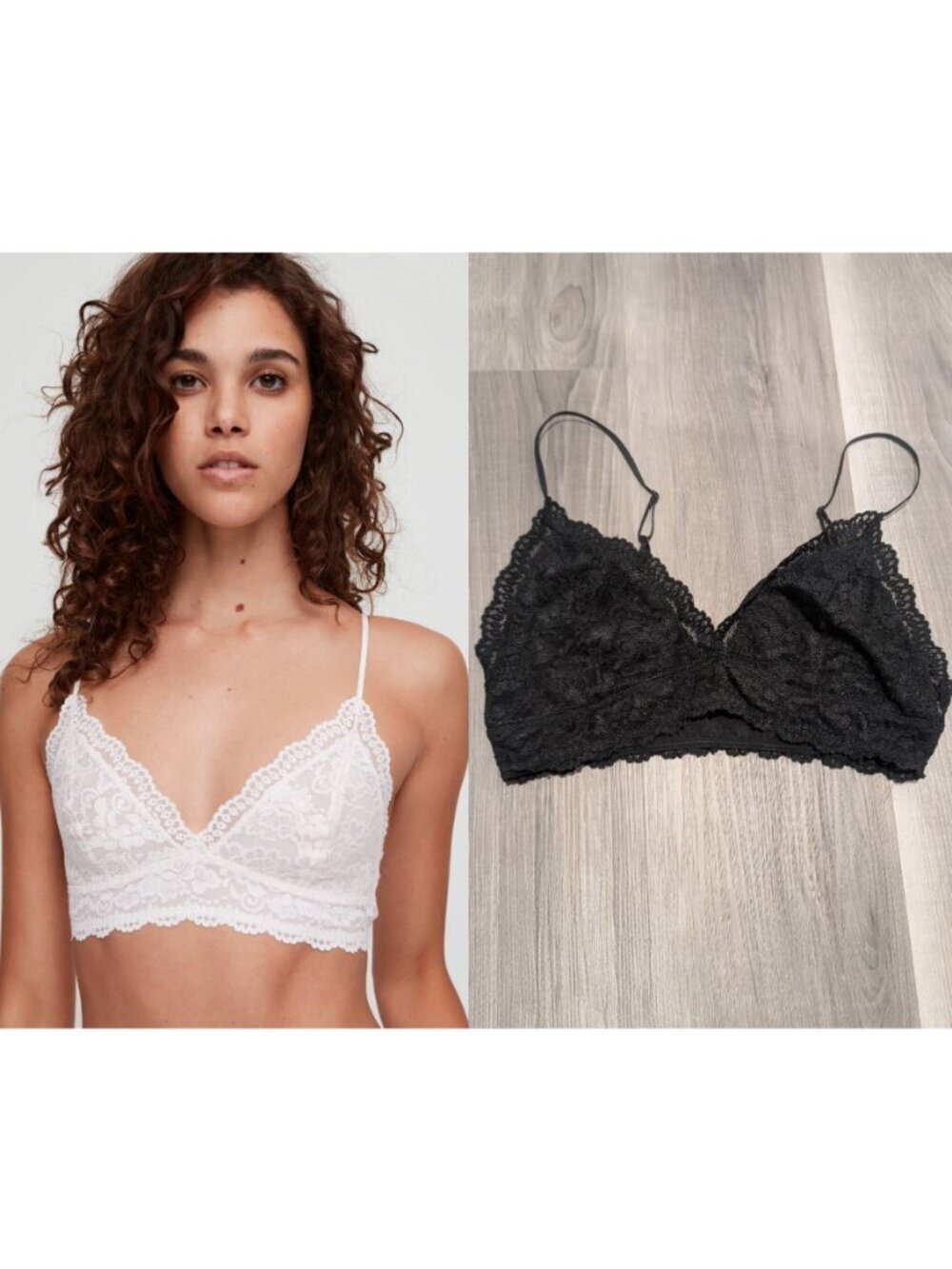 Aritzia Talula | Renfrew Lace Triangle Bralette In Black